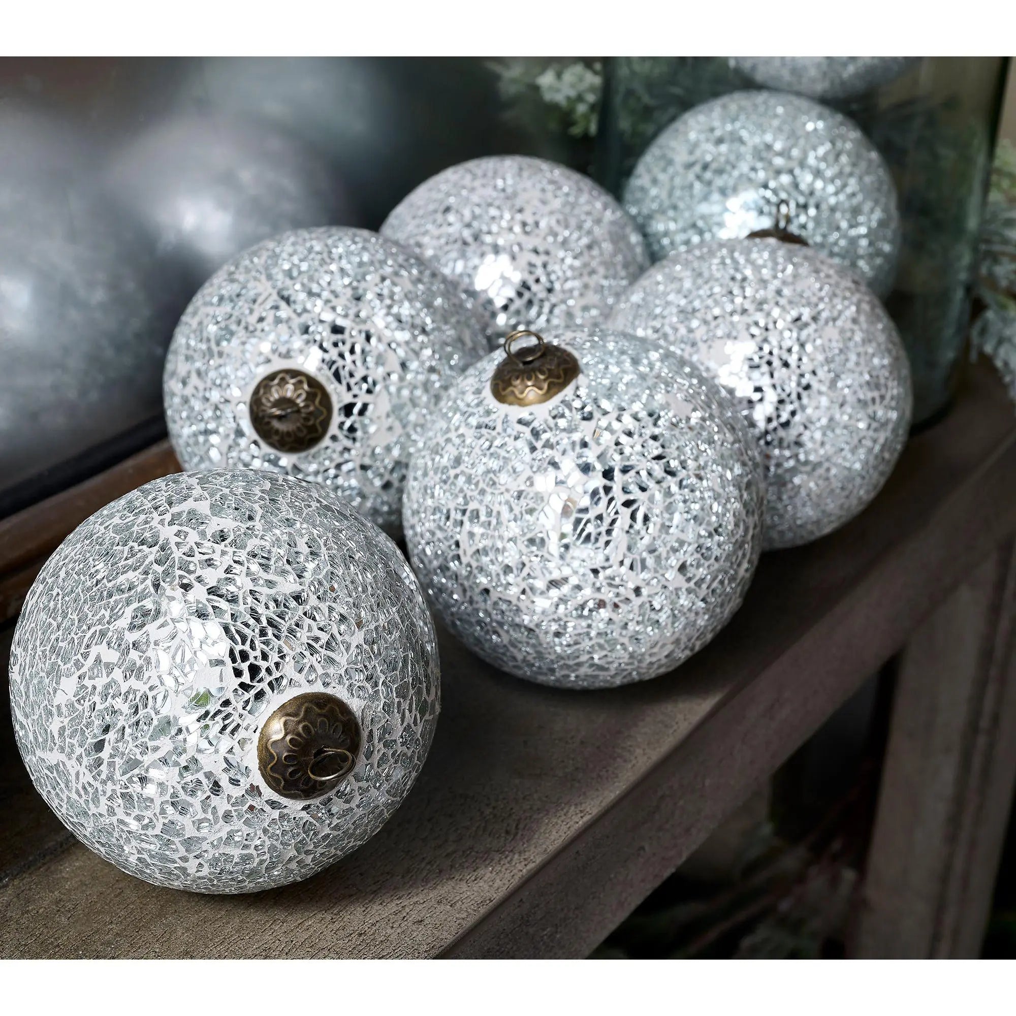 Enchanting Primrose Hill Set of 9 Mercury Glass Ornaments for a Sparkling Holiday Decor